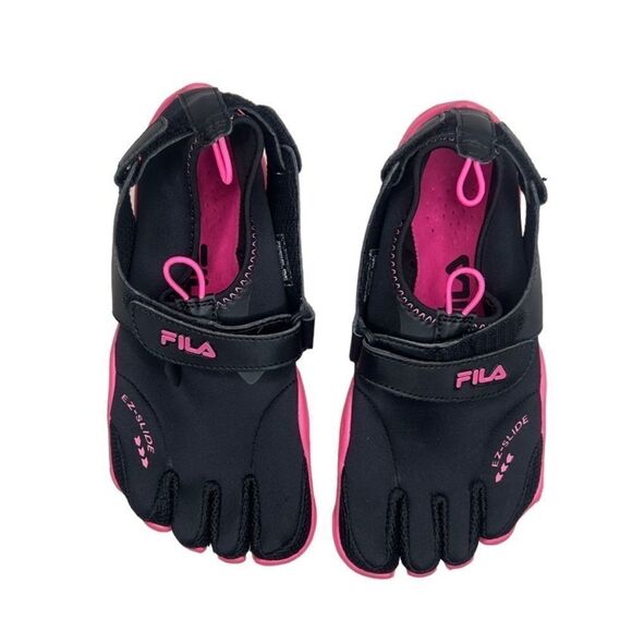 NEW FILA Skele-Toes EZ Slide Drainage Black/Hot Pink - Sz 6 US - Picture 3 of 5